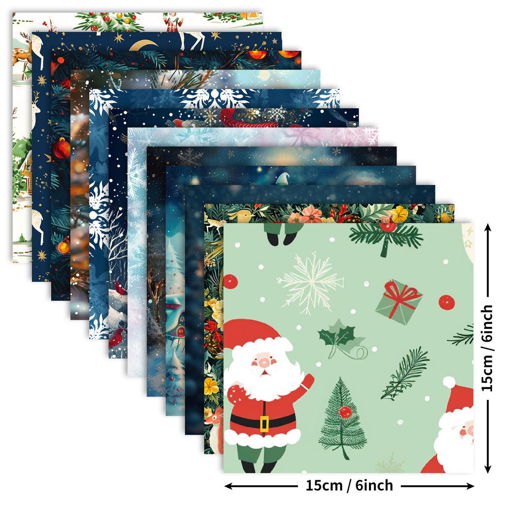 12 Christmas Material Paper Dream Snowflake Handbook Material Backing Paper Diy Cut Book Card Making Background