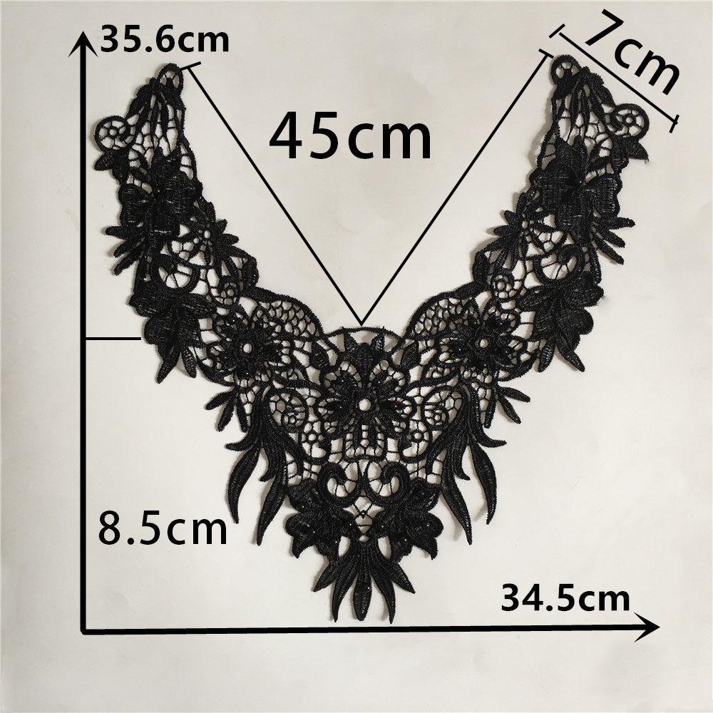 Black And White I Embroidery Polyester Beads Hollow Diy Sewing Lace Decoration Matching Clothing Accessories Clothing
