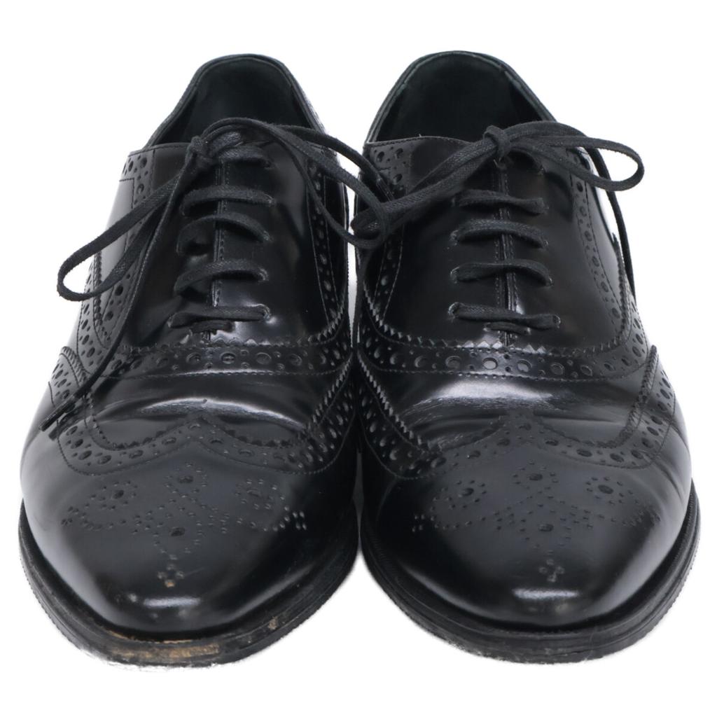 CELINE 19Stainless Steel Jacno Full Brogue Inner Wing Leather shoes 37 blackUsed
