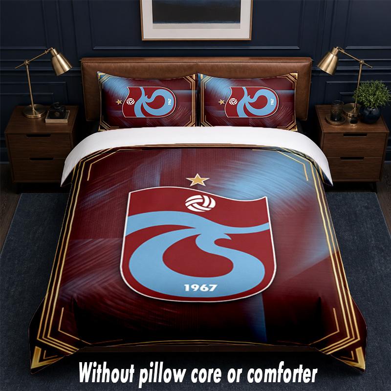 Trabzonspor FC Design Sada povlečení na postel 1 povlak na přikrývku + 2 povlaky na polštář Měkké prodyšné domácí povlečení