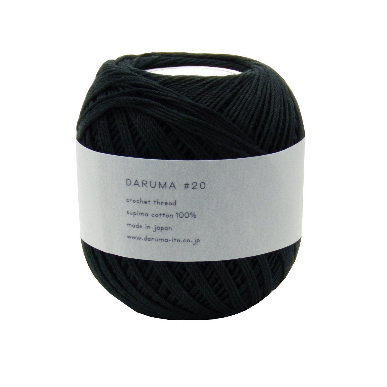 Набор пряжи для вязания крючком Yokota DARUMA №20 цв.15 Черный, 50 г, Прибл.. 210м, 3 мяча (01-2270)