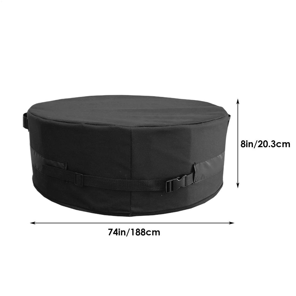 Fire Pit Cover With Handle Adjustable Dustproof Windproof Waterproof Round Fire Pit Fireplace Cover For Yard Patio Balcony Lawn