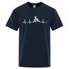 Mountainbike Hjärtslag Rolig Mtb Dirtbike Herr T-shirt Hip Hop Casual Toppar Sommar Street T-shirt Oversize Bomull Kortärmad