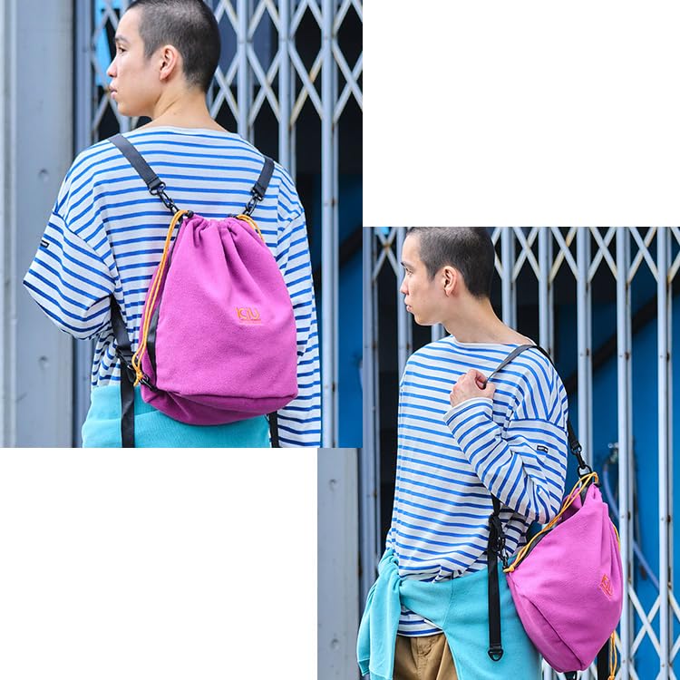 KiU Fleece Drawstring Bag a fluffy fleece tote with a large drawstring and perfect for outdoor Perfect for fall and Product LARGE, bag/backpack