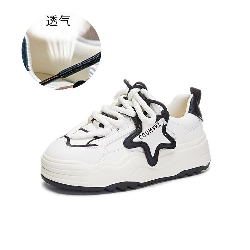 Foam Sole Star Board Shoes Women's 2025 Spring New Platform White Shoes Women's Muffin Sole Bread Shoes Casual Women's Shoes