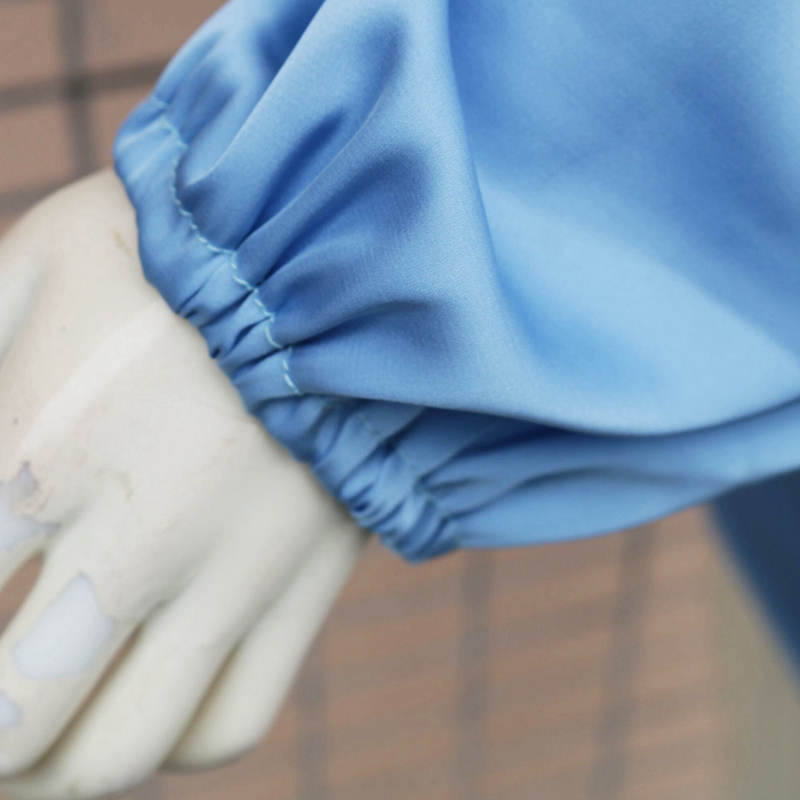 Letní Jednobarevné Slim Shirring Krátké Dámské Módní Nabírané rukávy Čtvercový límec Dámské Sexy minišaty