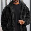 Vinterjacka Enfärgad Plysch Förtjockad Varm Herrrock för Vardagsbruk