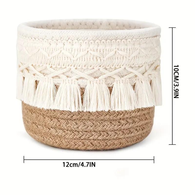 Tassel Style Makeup Brush Holder Desktop Cotton Rope Compiled Storage Box For Cosmetic Storage Basket Cosmetic Organizer Box