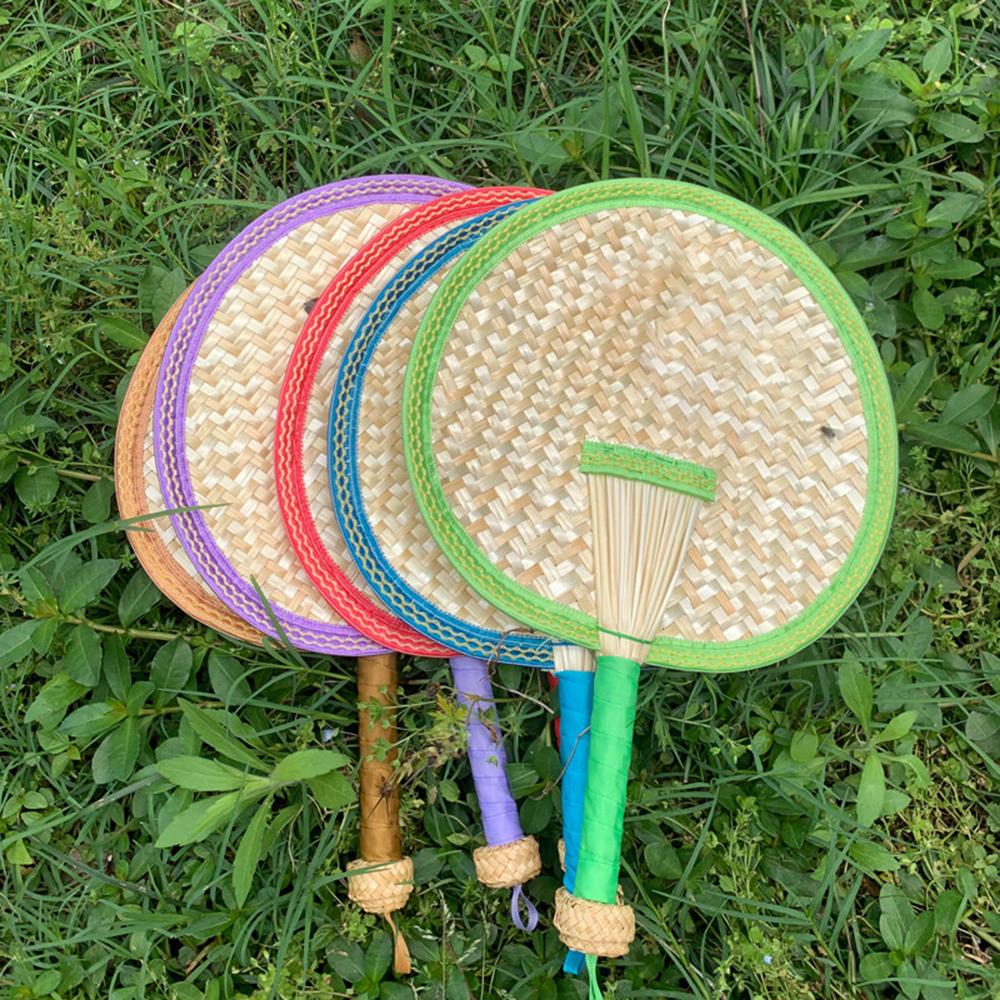1pc Hand-Woven Woven Straw Hand Fan Old Summer Natural Environmentally Friendly Hand-Woven Fan Decorative Fan For Home Decor