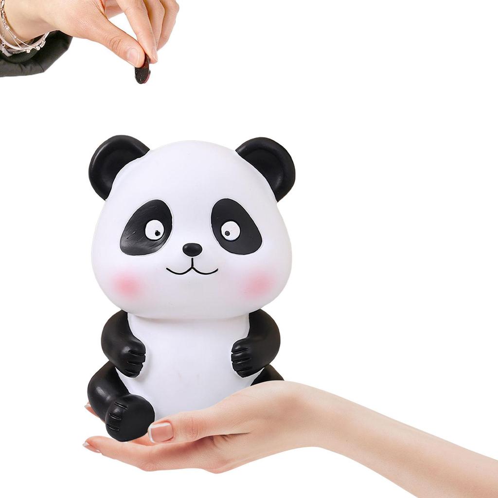 Money Bank Table Decoration Desktop Cute Change Box Panda Figurines Panda Saving Jar Saving Money Box for Children Birthday Gift