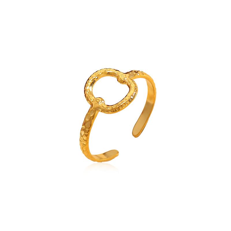 New Open Gold Circle Titanium Steel Ring 111 Non-fading Stainless Steel Ring High-end Jewelry Women