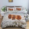 Highland Cow Duvet Cover Bull Cattle Bedding Set Western Cowboy Comforter Cover Full Queen For Boys Teen Farmhouse Quilt Cover