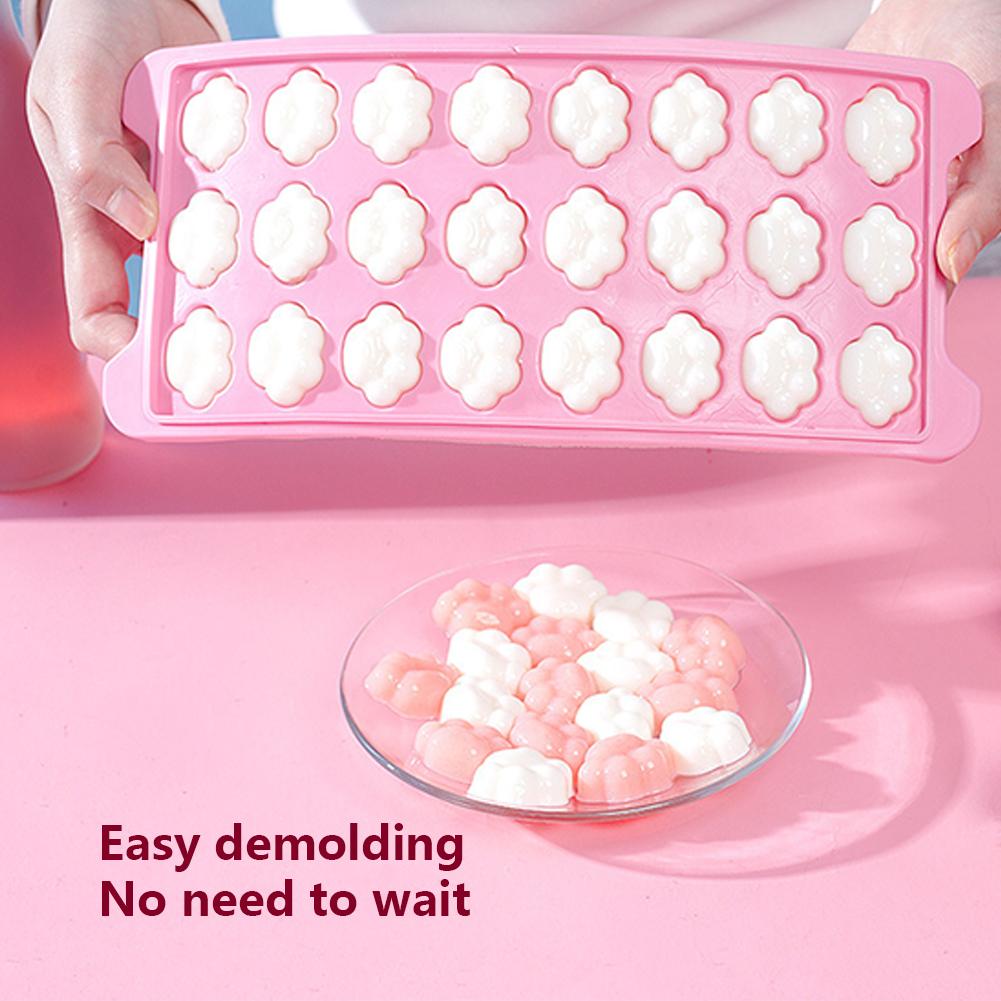Silicone Ice Cube Trays With Lid Reusable Easy-Release Diy Fruits Stackable Ice Cube Molds For Coffee Cocktail Freezer