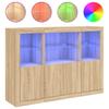 Sideboards with LED Lights 3 pcs Sonoma Oak Wood Based Material