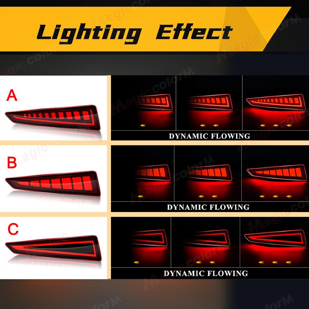 For Lexus RX350 RX350L RX450hL RX450h 2016 2017 2018 2019 Rear Bumper Reflector Lights with Dynamic Turn Signal Brake Lamps 12V