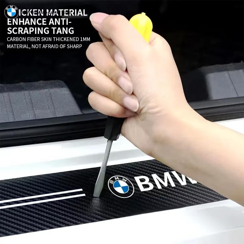 BMW Carbon Fiber Door Sill Protector Sticker, Anti-scratch M Power Door Entry Guard Fit for BMW 3 Series 5 Series X1 X3 X5 X6 1/ EKQNR1