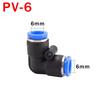 10PCS PV Degree Elbow Pneumatic Quick Fitting Plastic 4mm 6mm 8mm 10mm 12mm Air Hose Fitting Pipe Push In Water Quick Connector