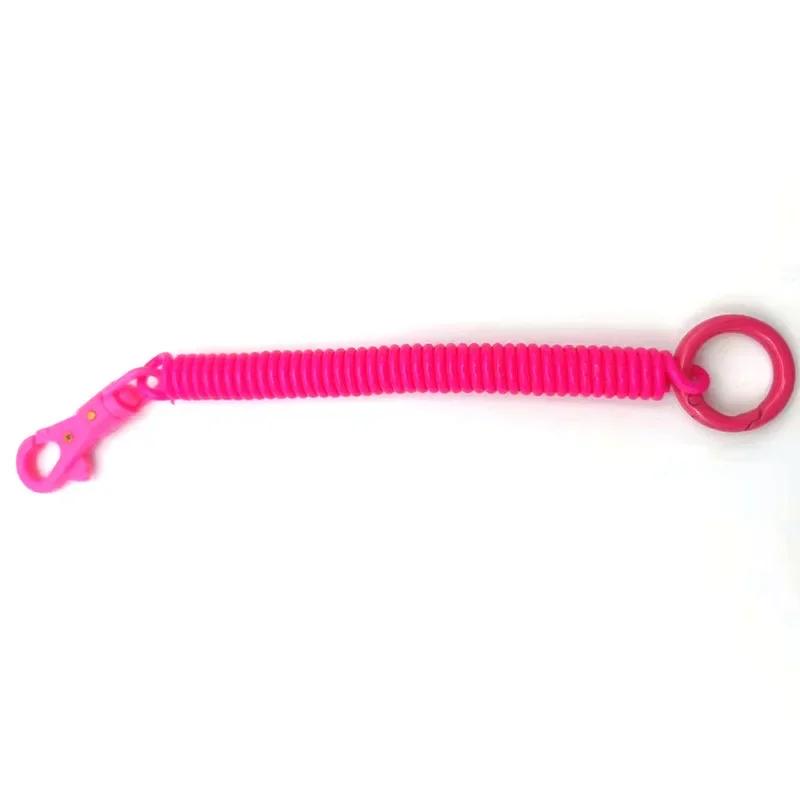 Coil Springs Keychain Stretchy Spiral Spring Coil Retractable Coil Springs Keychain With Metal Clasp Key Chain Holder Lanyard