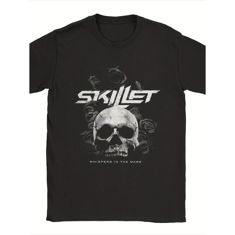 Men'S T-Shirt Showcasing The Novelty Band Skillet, Designed with a Round Neck And Available In Size 3XL, Titled 'Whispers Dark'