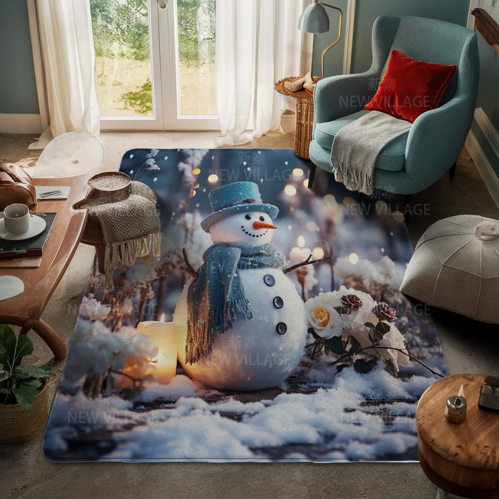 House Entrance Carpet Home Door Mat Living Room Bath Foot Bathroom Non-slip Water Absorption Rugs Bath Merry Christmas Winter