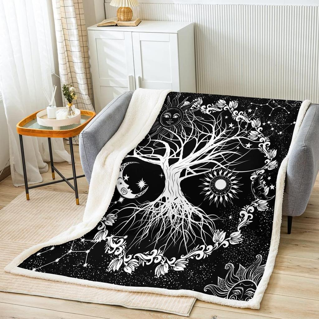 Red Rose Blanket Soft Fleece Throw Black Background Romantic Design Home Decor Gift for Her