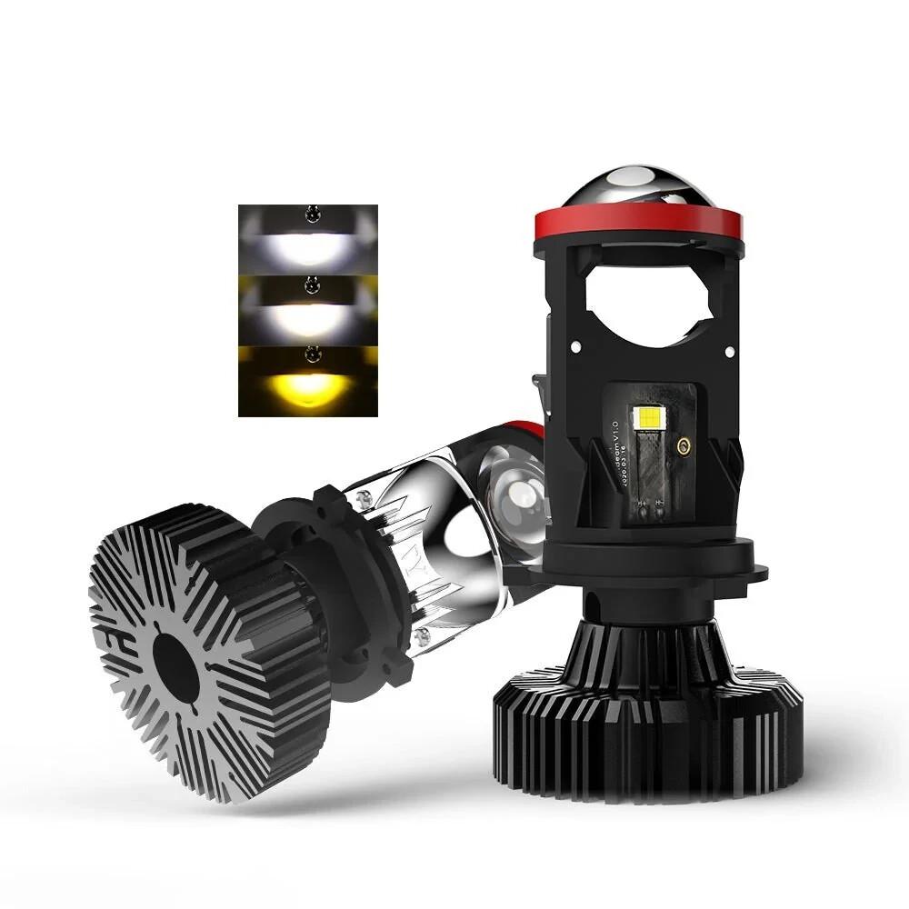 Y6 Projector Lens H4 White LED High/Low Beam Headlight Bulbs (universal)