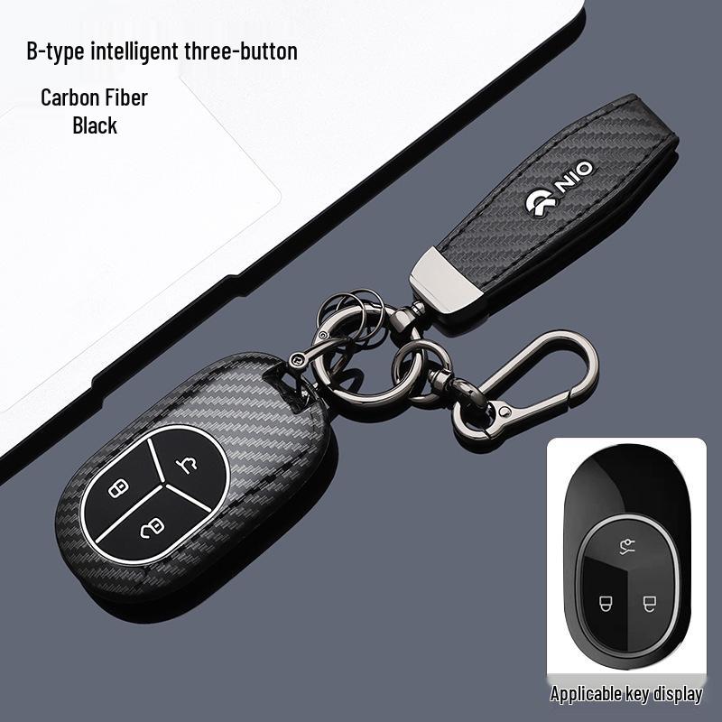 Nio Key Case Compatible with ET5, ET7, ES6, ES7, ES8, EC6 2025 Models - Carbon Fiber Texture Shell