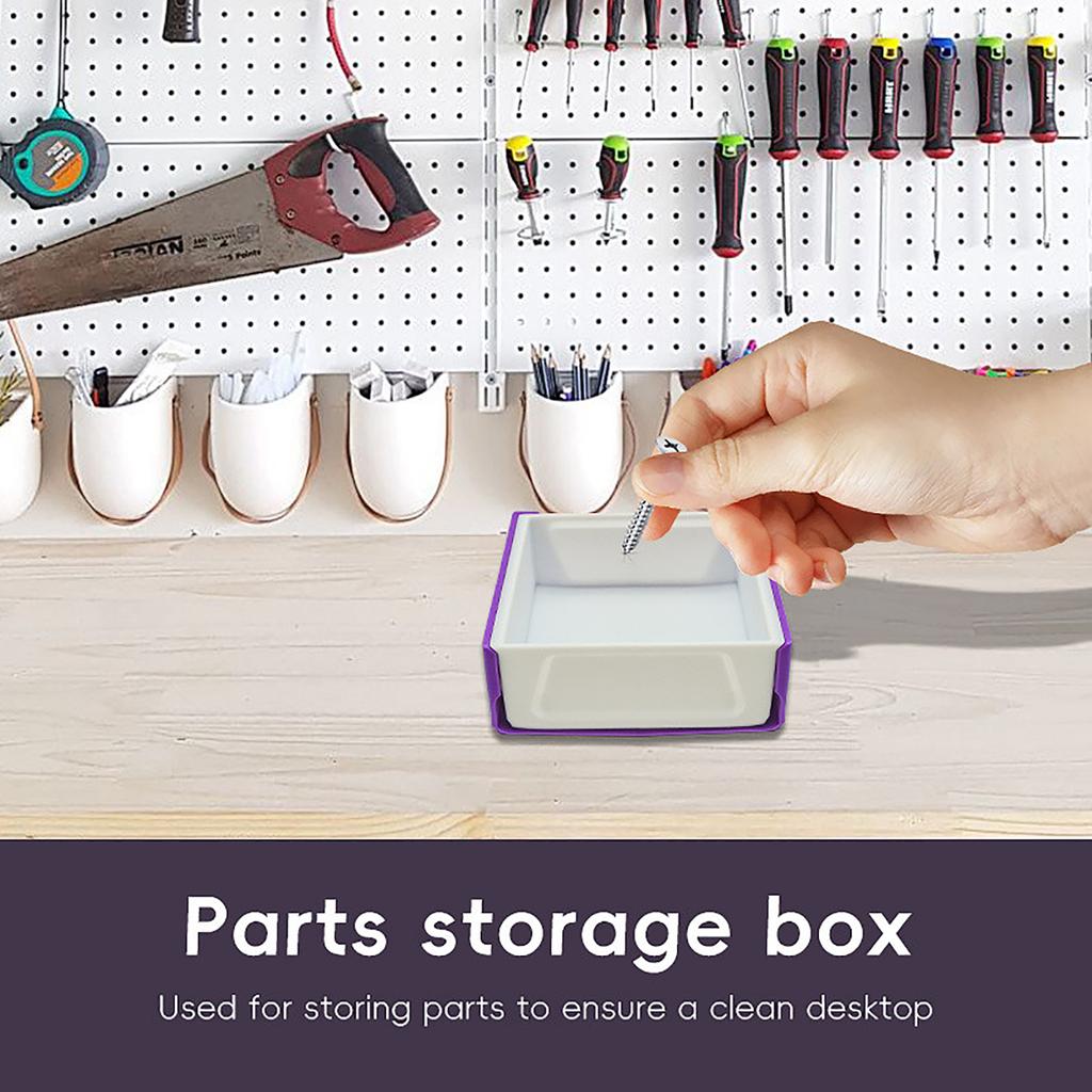 Parts Storage Box With Lid Plastic Organizer Container For Screws Bolts Hardware Tools