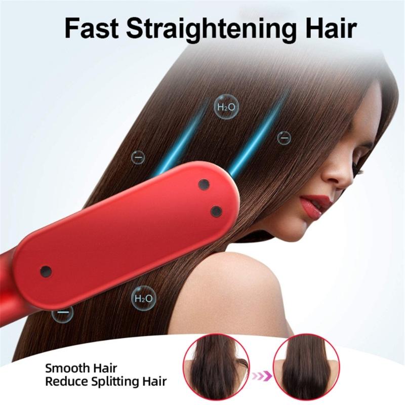 Electric Hair Straightening Brush Anti-Scalding Styling Tools Heat Resistant Electric Hot Comb Hair Straighteners