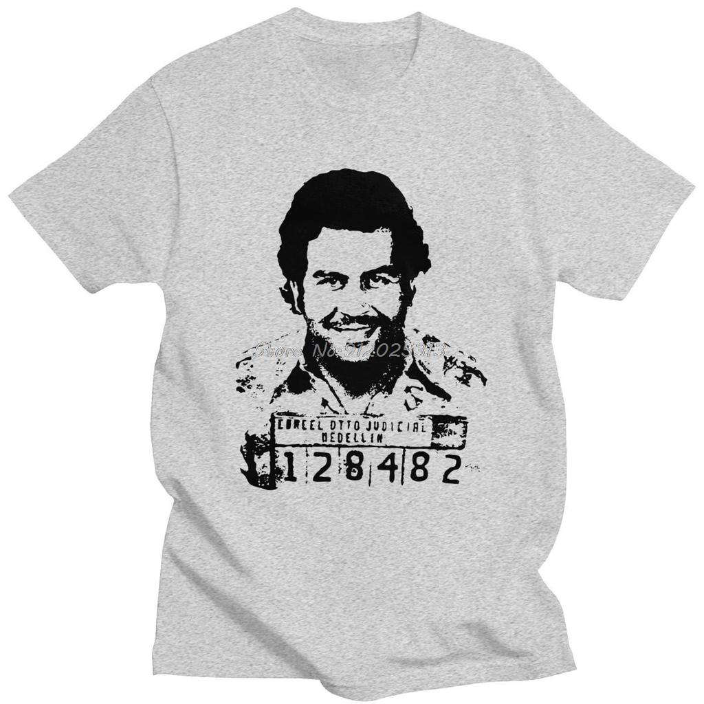 Pablo Escobar T-Shirt für Herren Baumwolle Stilvolles T-Shirt Rundhals Kurze Ärmel TV Narcos T-Shirt Slim Fit Kleidung