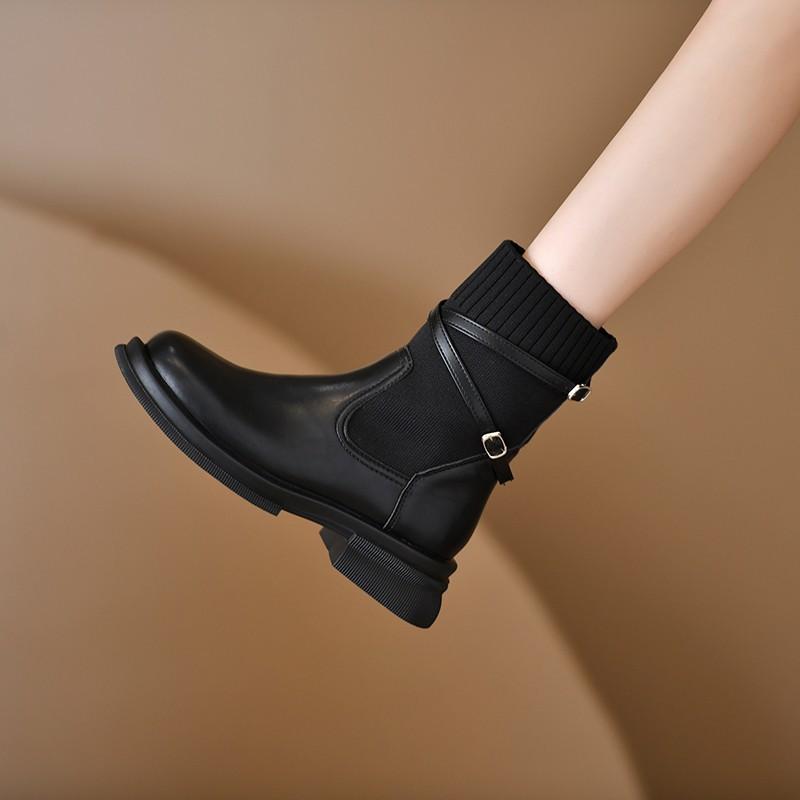 Martin boots children autumn winter autumn short boots women's socks boots thick heel thin boots small ankle boots