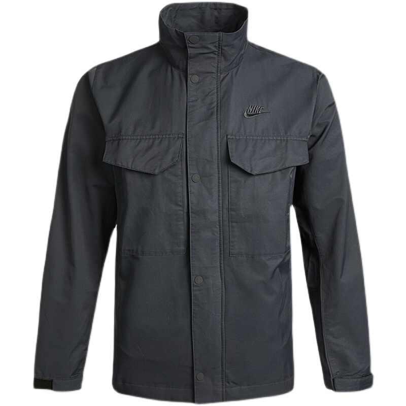 Nike Big Pocket Stand Collar Solid Color Jacket Black Men s CZ9923-010 S