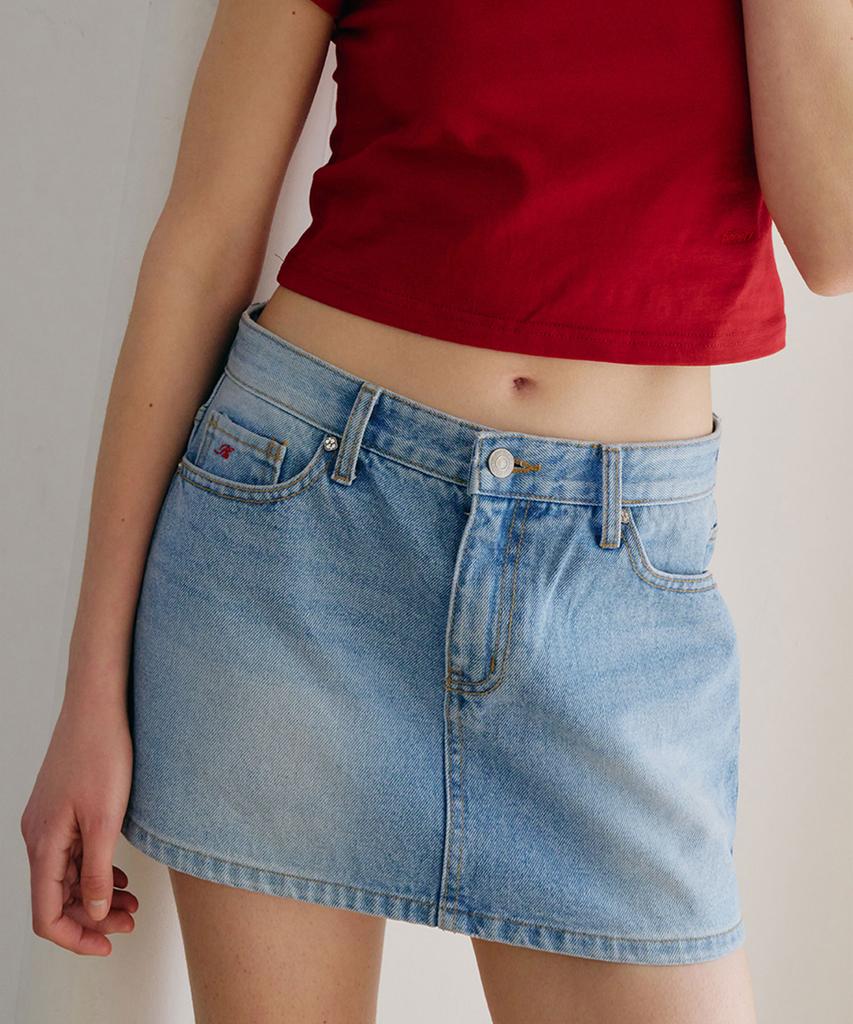 HEEARI Claire Cotton Mini Skirt_Denim