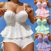 Women S Solid Color Split Swimsuit Sexy Bikini Set Beachwear