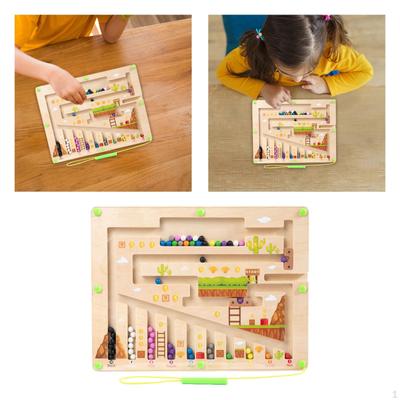 Wooden Magnetic Color and Number Maze Montessori for Preschool 35 Years Old