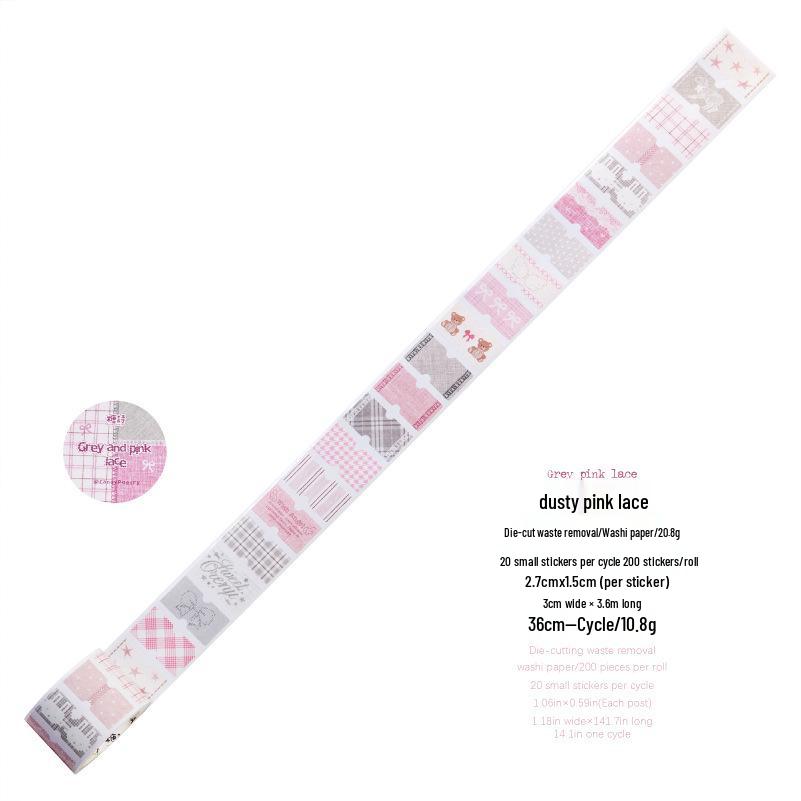 Handmade Fabric Labels and Retro Pattern Tape for Journal and DIY Packaging Decoration