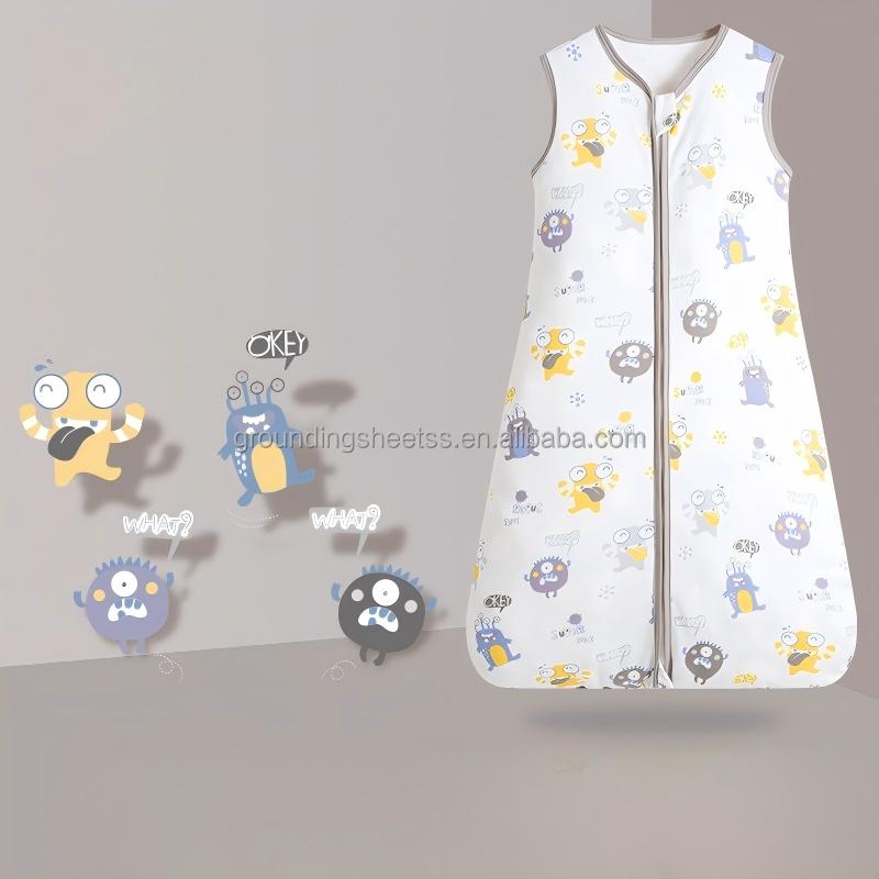 Baby Sleeping Bag Summer Thin Baby Sleepsack Kids Sleepwear Anti-Kick Blanket Cartoon Print 100% Cotton