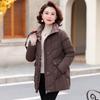 Middle-Aged Women's Plaid Padded Winter Coat