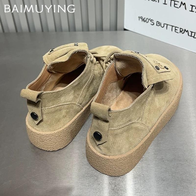 Semišové Dámské Kotníkové Boty S Plochou Platformou Sportovní Tenisky Dámské Zimní Trend Nový Módní Běžecké Chůze Boty Motorkářské Boty