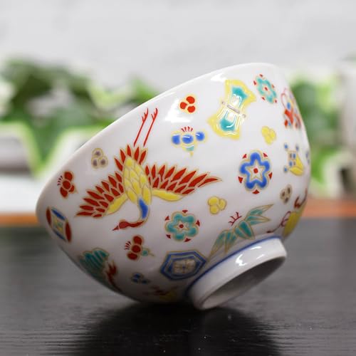Waza no Kura Small Kutani Ware Rice Bowl, Treasure-filled Ceramic, Japanese Tableware, Stylish Birthday Gift