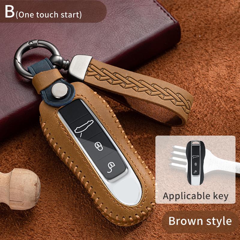 Fashion Auto Key Fob Cover Case Fit For Porsche Panamera Macan Cayenne Cayman Boxster 911 9Ya 971 Intelligent Protective Housing Smart Key Fob Case