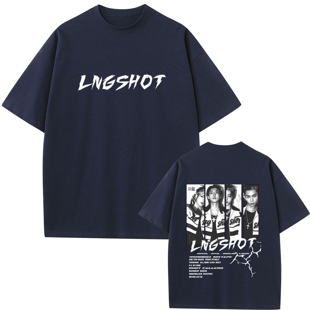 Korean Band Lngshot 4SHOBOIZ MIXTAPE Shot Callers Tshirt Unisex Women Kpop Fashion Streetwear Unisex Casual Soft Cotton T Shirts