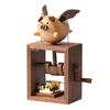 Wooden Flying Pig Music Box Ornament Hand-cranked Box Black Walnut Beech Toy Wood Home Decorative Hand Rocking Statue Ornament Creative Valentine's D