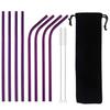 8pc Metal Straw Set Reusable 215mm Straw 304 Stainless Steel Drinking Straw with Brush Eco-Friendly Pink Straw For Mugs