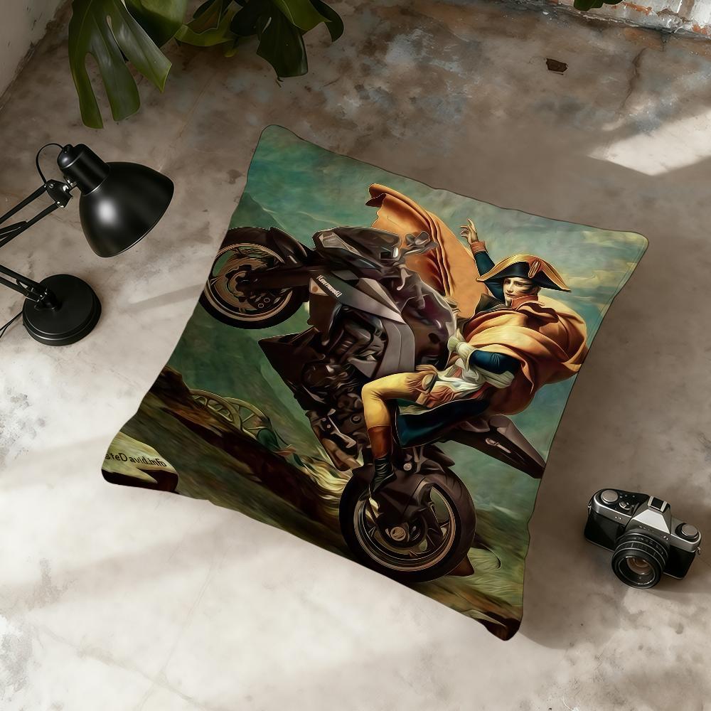 

B-Bonaparte Crossing the Alps Funny cushion cover Home Office Convenient Nordic Simplicity Hit With Zipper Cushion Cover 30cmx30cm