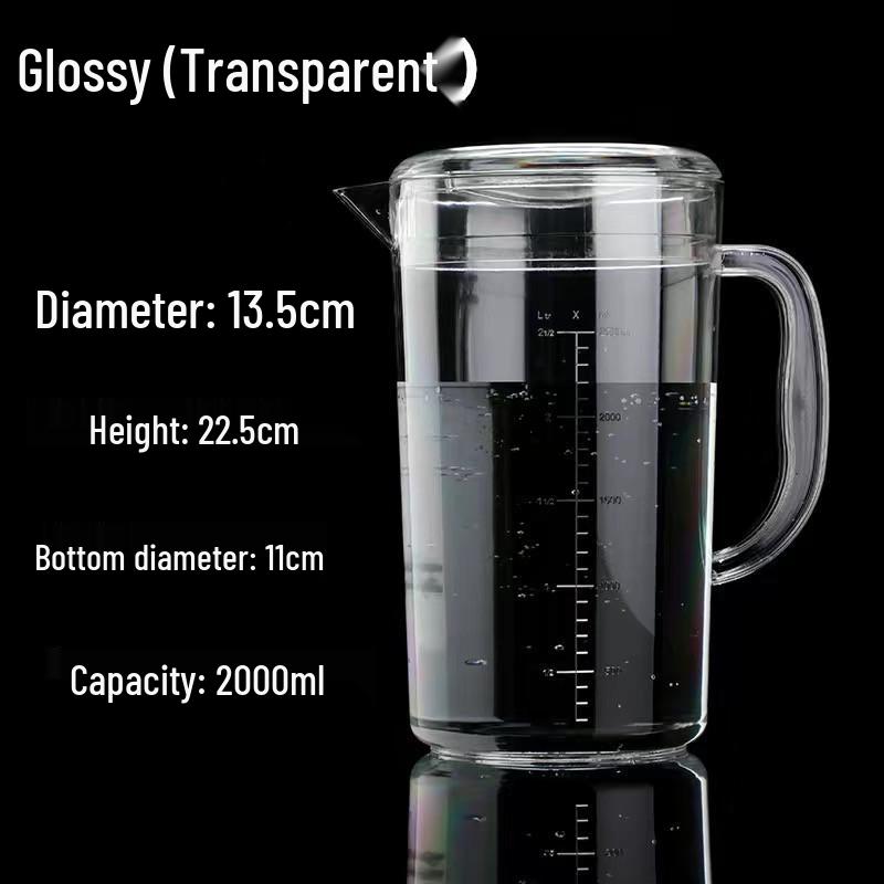 Acrylic High-Temperature Resistant Pitcher - Large Capacity Cold Water and Juice Jug for Home, Restaurant, or Bar