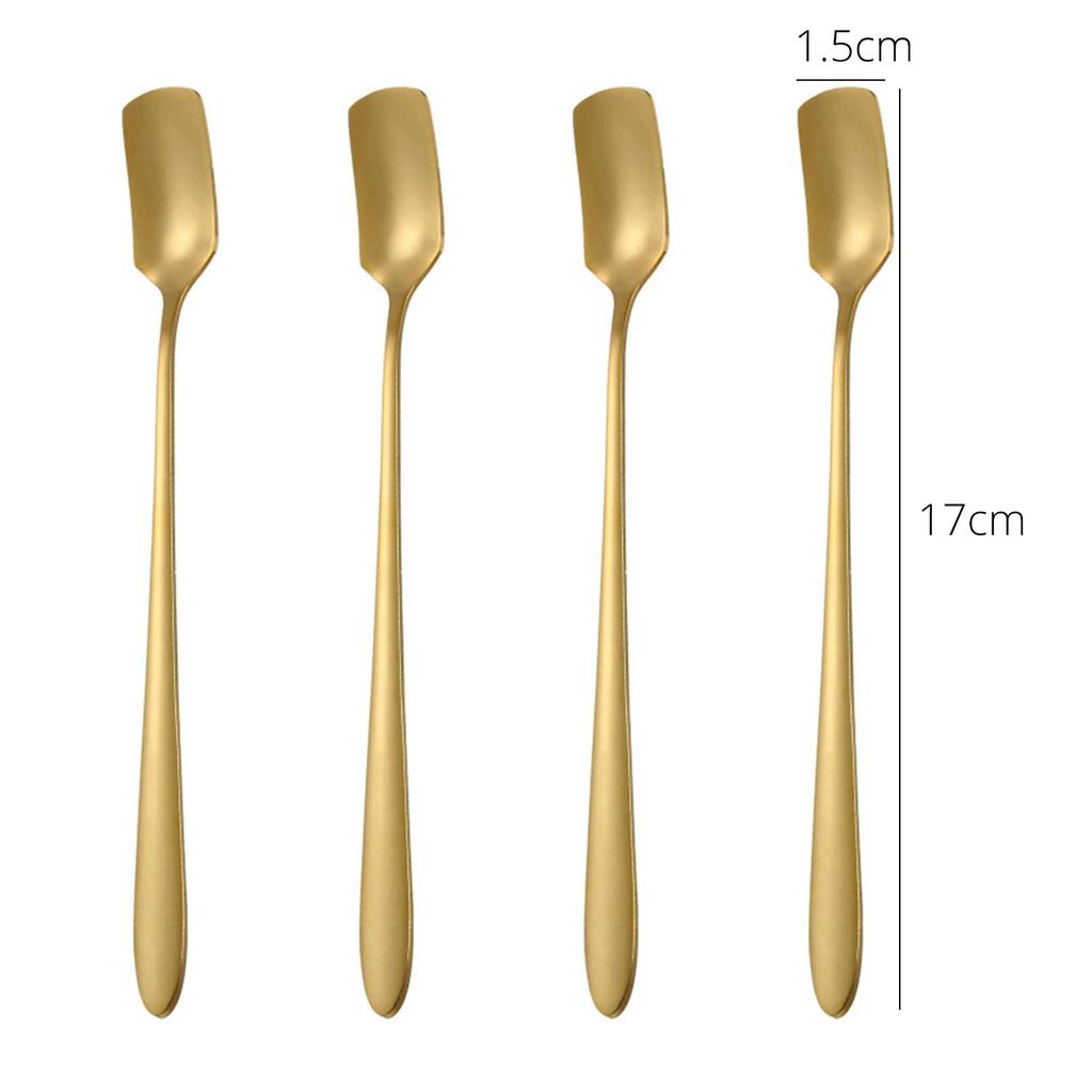 Leeseph Coffee Spoons Set of 4, Stainless Steel Long Handle Espresso Stirring Spoons Dessert Teaspoons