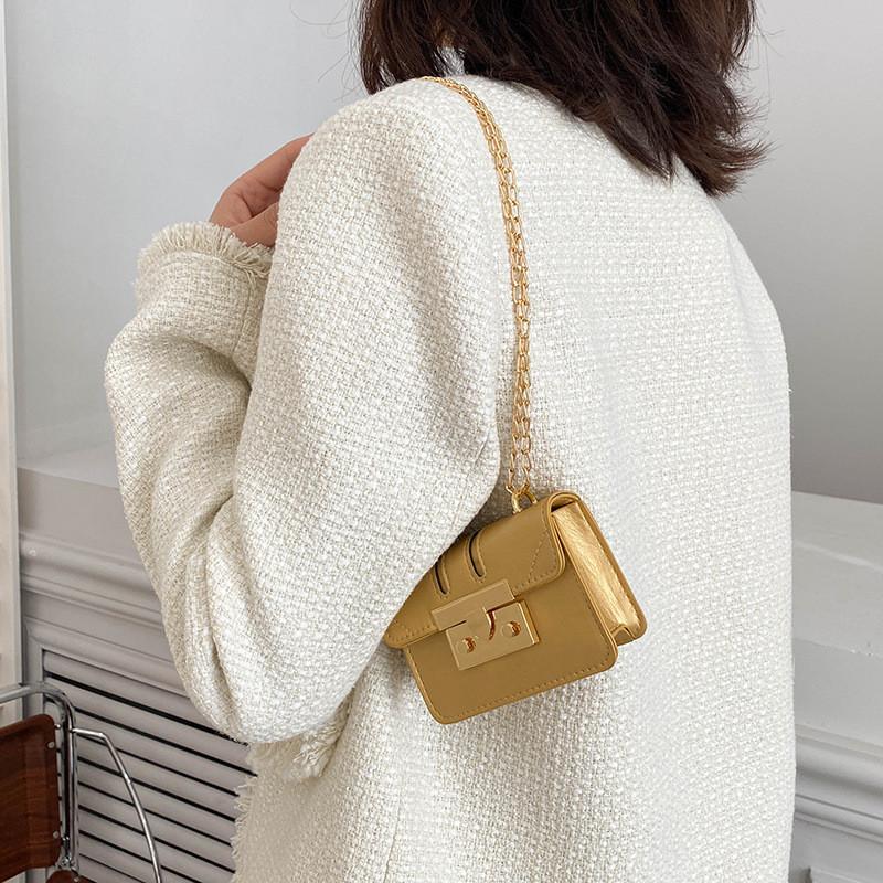 Trendige Mini-Quadrat-Schultertasche für Damen Frühjahrsmode 2023 Elegante Handtasche aus PU-Leder