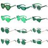 Sun Glasses Women Men Leprechaun Costume Glasses Green Four Leaf Clover Glasses St. Patrick's Day Irish Shamrock Sunglasses