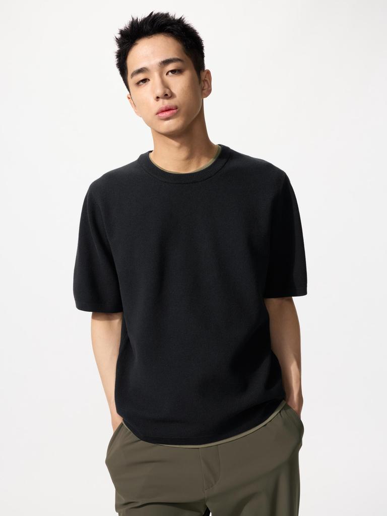 Uniqlo Japan Washable Milano Rib KniT T shirT